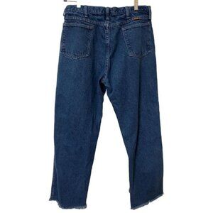 Vintage Rustler Raw Hem Blue Dad Jeans